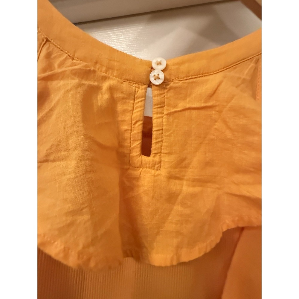 Maeve Anthropologie Tank Top Womens Small Orange Ruffle Halter Ribbed Knit Mixed - Picture 4 of 6